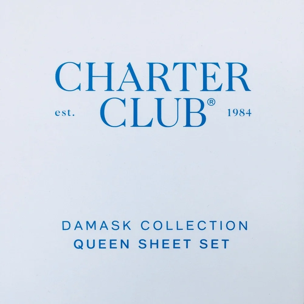 new RED CURRANT Charter Club Damask Solid 550 TC 100% Cotton QUEEN Sheet Set